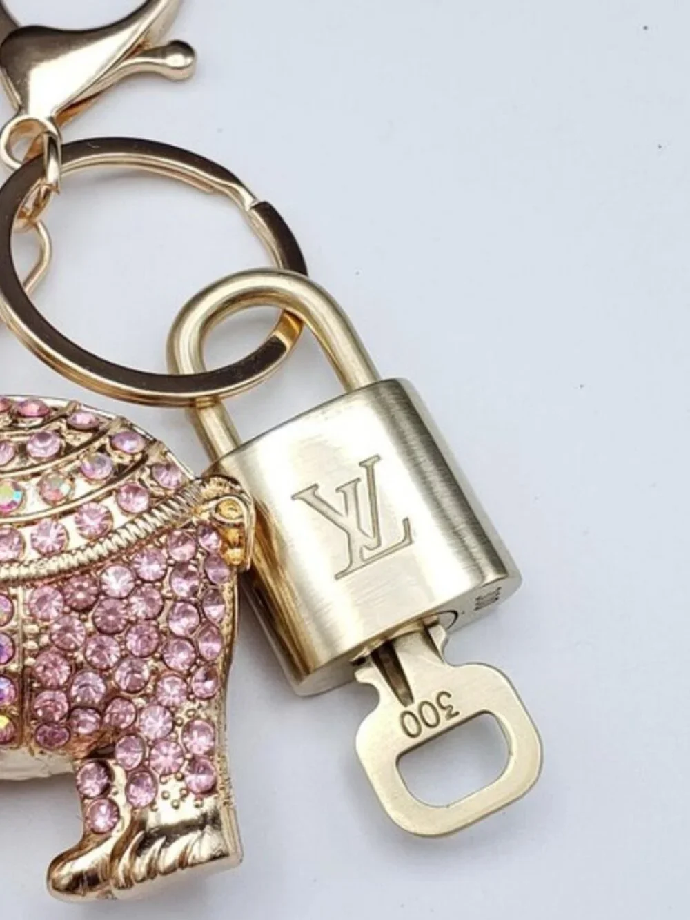 LV Gold Padlock & Key 🔒 Authentic Louis Vuitton Bag Unbranded Elephant Charm